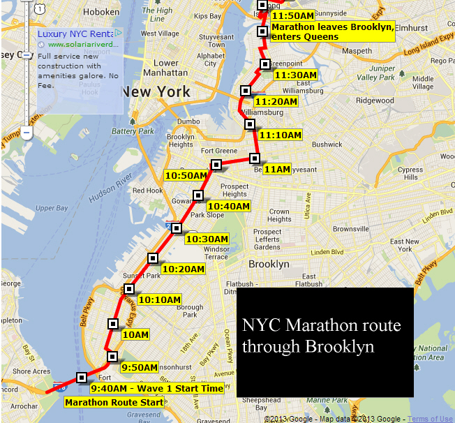 Marathon route thru bklyn 2013